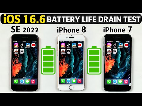 iOS 16.6 Battery Life Drain Test - iPhone SE 2022 vs iPhone 8 vs iPhone 7 Battery Test in 2023