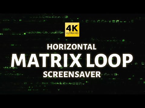 Matrix Code Horizontal Letters Loop – 30min 4K Screensaver with Sound Effects