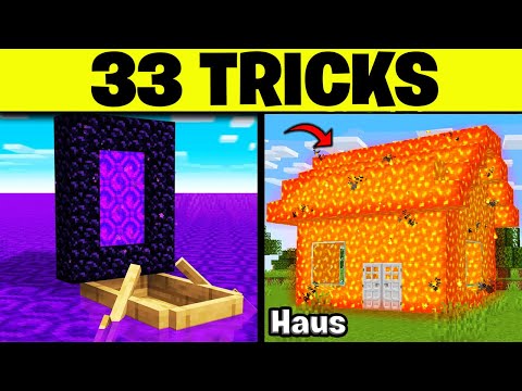 33 TRICKS in MINECRAFT die WIRKLICH funktionieren!