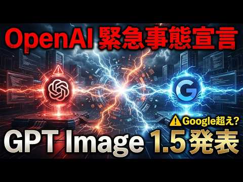 【緊急】OpenAI vs Google、AI戦争が本格化。GPT Image 1.5で逆転なるか？