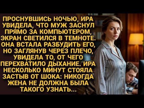 Муж уснул за компьютером. Жена хотела разбудить, но взглянув на монитор, застыла не веря глазам...