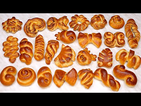Ah, those buns! 25 ways to shape homemade sweet buns! Shaping plain and sugar buns