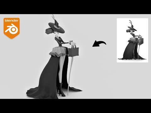 Sculpting stylized vintage female character in blender #timelapse #3d #blender