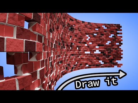 Brick walls from a single curve! Geometry Nodes Blender