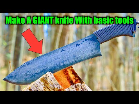 KNIFE MAKING - How to Make A Knife with Basic Tools And Heat Treat In A Camp Fire.