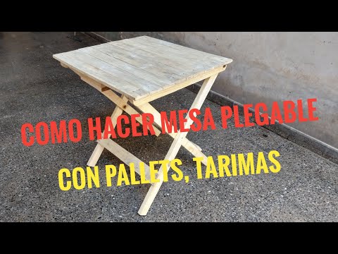 HOW TO MAKE A FOLDING TABLE WITH PALLETS // DIY // how to make a folding table with pallets