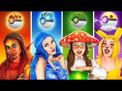 Pokémon in real life! Fire, water, air, and earth Pokémon