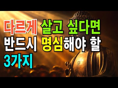 다르게 살고 싶으면 반드시 명심해야 할 3가지 | 인생지혜_마음공부_#6 | 인생조언 | 부처님 말씀