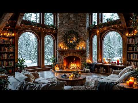 The Winter Glow Room ❄️🔥 | Cozy Fire Crackles for Sleep, Study & Serenity