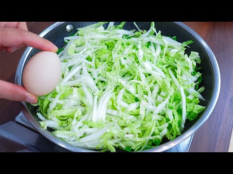 Cabbage with eggs is better than pizza! Simple, Easy and so Delicious breakfast! Cabbage recipes!