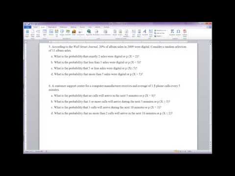 Binomial and Poisson Probability Distributions in Excel