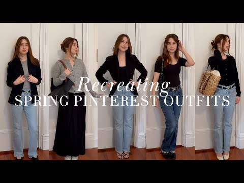 Recreating Pinterest outfits for spring - Five outfits using wardrobe basics
