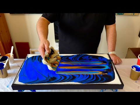 Wrecked EGG Box Pouring Art - FUN Result - Beautiful lines and details! Abstract Fluid Art