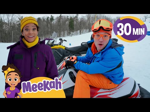 Blippi & Meekah Explore Snow Vehicles! ❄️ Winter Adventure for Kids | Blippi