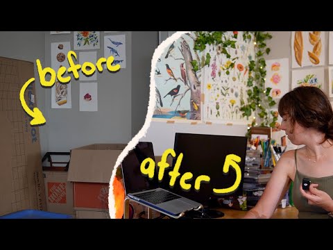 from living room to ART STUDIO 🎨✨ (TINY space makeover!)