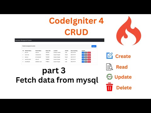 #3 How to fetch data from mysql with codeIgniter 4 and bootstrap table