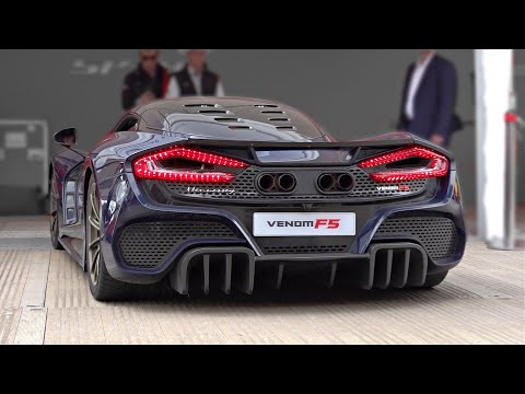 1,800HP Hennessey Venom F5 Spitting HUGE Flames @ FoS Goodwood | 6.6L TT Fury V8 Engine Sounds!