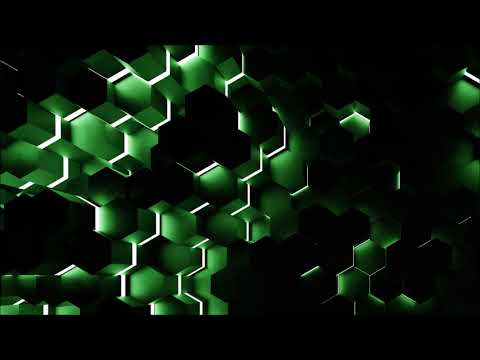 Green Hexagon Abstract Background Video Loop Geometric Pattern - Motion Grafics Metallic Texture 4k