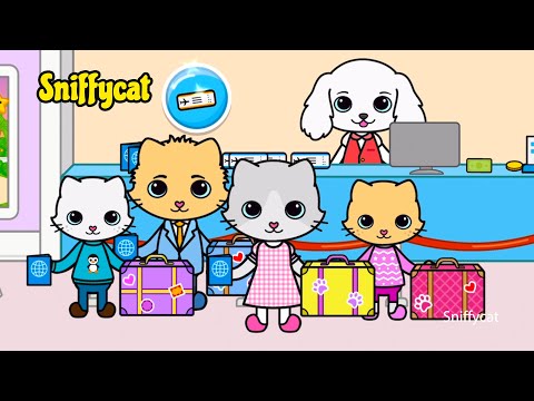 Cat Family Vacation and Airplane Trip | Stories for Kids in Yasa Pets