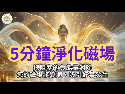 5分鐘淨化磁場,把阻塞的負能量消除,您的磁場將變順,吸引好事發生|正能量冥想音樂|#磁場淨化 #磁場清理 #5分鐘冥想 #正能量 #能量淨化 #負能量清除,