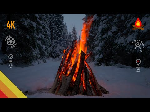 Snowfall ❄️🔥 CAMPFIRE (real footage and ambience)