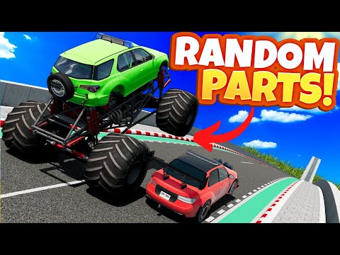 Can RANDOM PARTS Cars Survive a Big Ramp in BeamNG Drive Multiplayer?