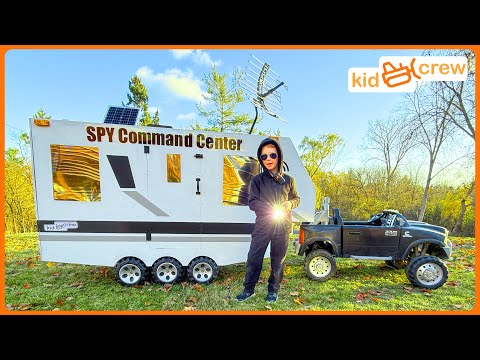 Solving kids police mystery story as spy with ride on command center, drone. Educational | Kid Crew