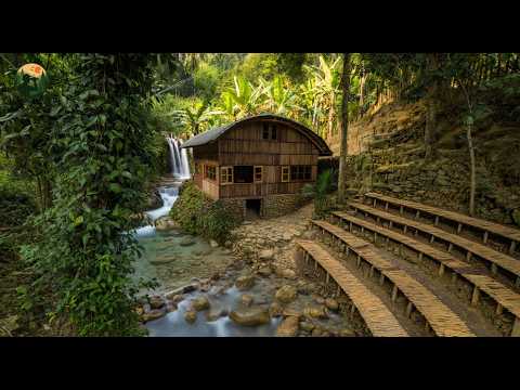Building a Riverside House Beside a Waterfall – Start To Finish