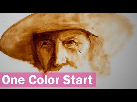 How to Start Portrait Painting with Just One Color...Underpainting for Formal Painting