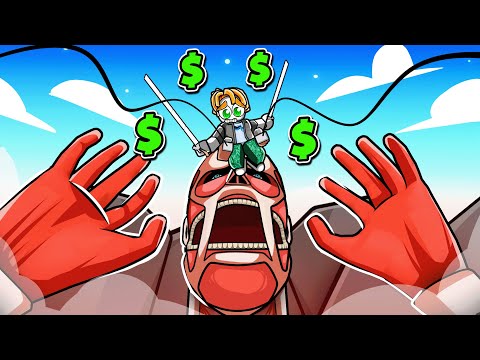 Spending 100,000$ Robux to Destroy Titans in Roblox