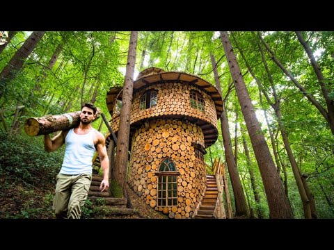 Build a Natural Home: Wood, Stone & Earth Cabin in the Wild