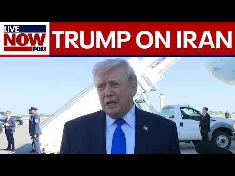 President Trump speaks to reporters on Iran