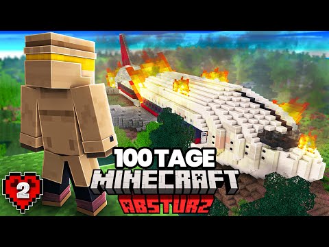 Ich überlebe 100 Tage einen Minecraft Flugzeugabsturz! (Teil 2)