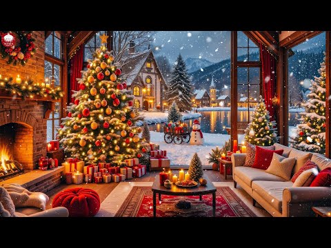 Instrumental Christmas Music With Fireplace 🔥Happy New Year Songs 2026 🎉 Best New Year Playlist 2026