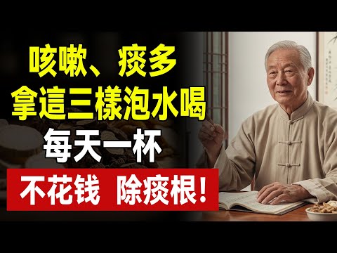 喉嚨總有痰，吐也吐不完？老中醫揭密：「生痰之源」不在肺，在脾胃！每天一杯“三味化痰水”，健脾祛濕，頑痰除根！化痰 #健脾 #祛濕