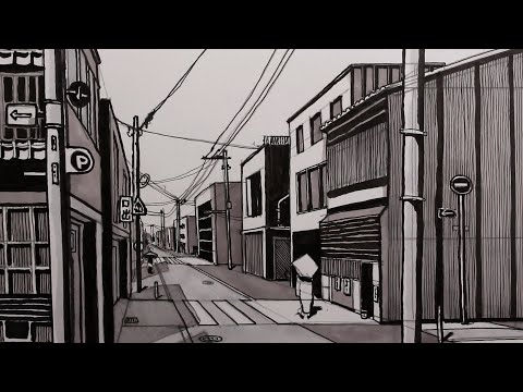 How to Draw a City Street using Simple One-Point Perspective