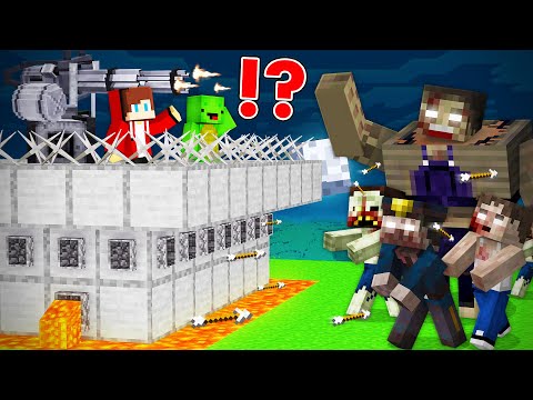 Horde of Ghouls vs Security House in Minecraft - Maizen JJ and Mikey Zombie Apoclypse