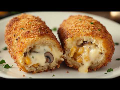 This recipe will drive you crazy! Chicken Rolls with Cheese & Mushrooms – No Baking Needed!