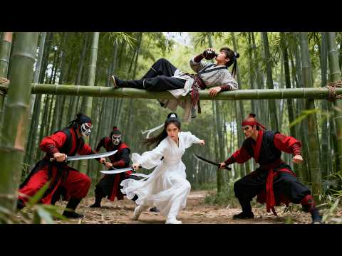 100 assassins ambush a village girl, unaware a kungfu master stands behind her!