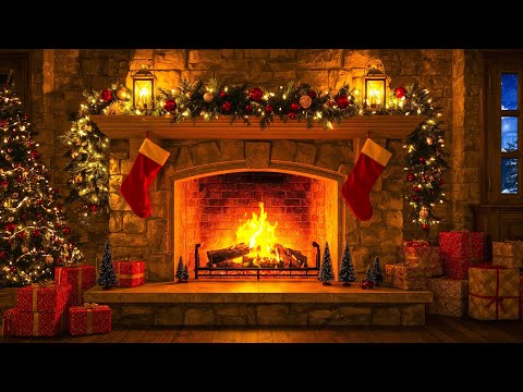 Relaxing Christmas Music and Cozy Crackling Fireplace Ambience 24/7 for a Relaxed Christmas
