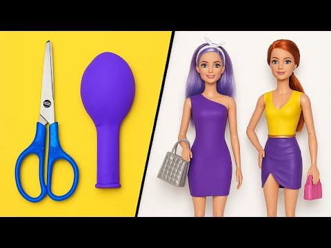 🎈✨ Stunning No-Sew Doll Outfits! DIY Balloon Dresses & More Fashion Fun 💃