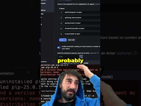 4000+ integrations through one MCP server with apify#agent #aiagent #cursor #windsurf #augment