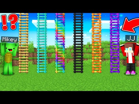 JJ and Mikey Found NEW TALLEST LADDERS of ALL TEXTURES in Minecraft Maizen!