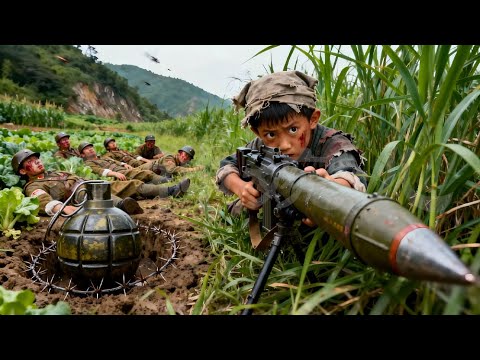 Anti-Japanese boy lured the Japanese into the vegetable field, blowing them up and annihilating them