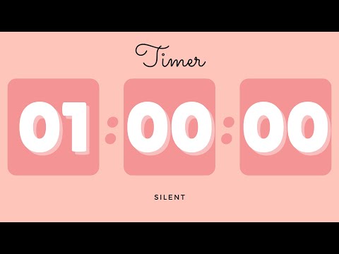 🌺 1 Hour Silent Timer with Cute Ending Alarm | Pastel Red Timer