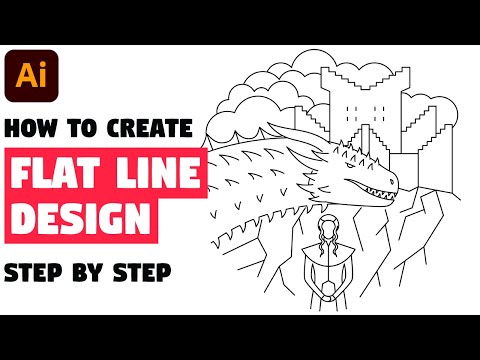 FLAT Line Design | Illustrator CC Tutorial (Game of Thrones)