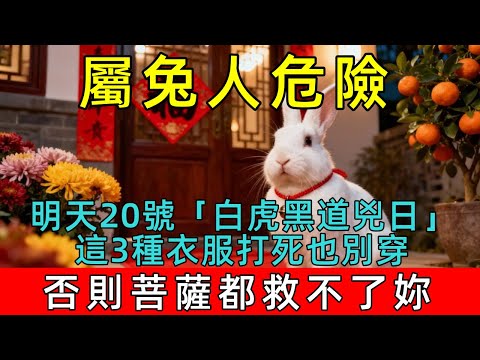 生肖兔必看！明天12月20號，農曆十一月初一是「白虎黑道兇日」，這3種衣服打死也別穿，壹旦穿錯，黴運纏身！神仙都難救！#生肖 #運勢 #命理 #屬相 #風水 #財運 #佛陀 #佛學 #佛法 #佛教