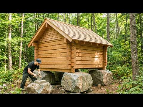 Man Hand-Builds a Dream Log Cabin on Solid Mountain Stone | Start to Finish by ‪@КарельскийДилетант‬