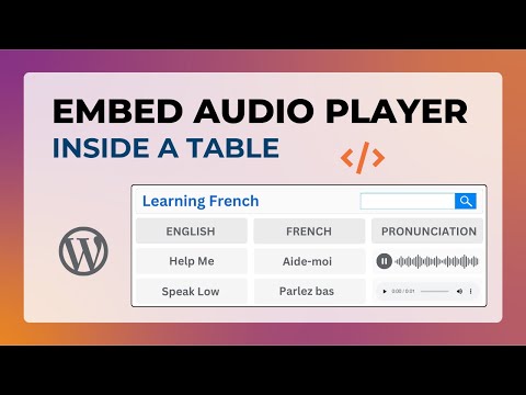 How to Embed Audio Player Inside Table in WordPress