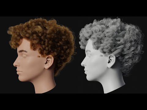 Grooming a beautiful curly hair in Blender (Luwizart)